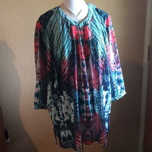 Tribal Multiple Color Blouse Size 16/XL
